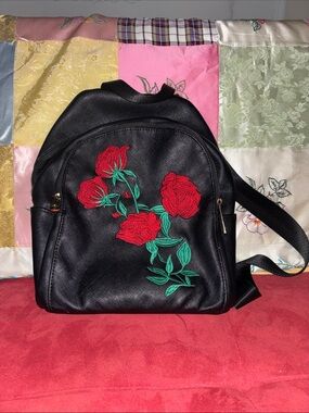 black rose embroidered mini backpack JanSport Leopard Half Pint FX Wipe down the inside and outside of your bag using mild soap Rose Unicorn Mini Backpack Girls